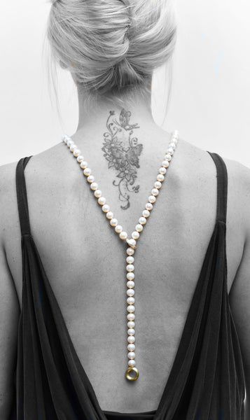 White Cultured Fresh Water Pearl Lariat